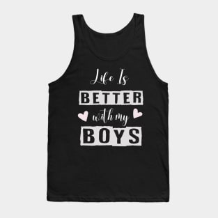 Life is Better with My Boys Mom Funny Graphic Tee Shirts Tank Top